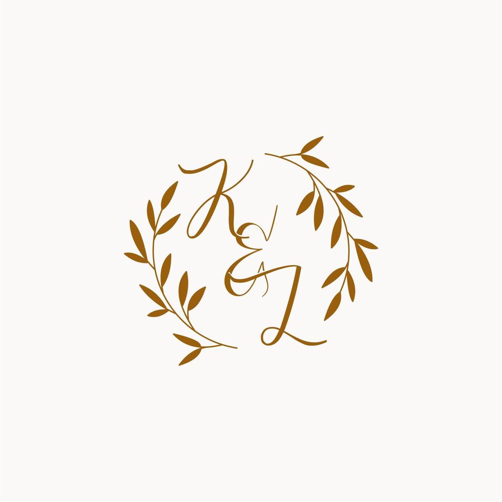 KL initial wedding monogram logo vector
