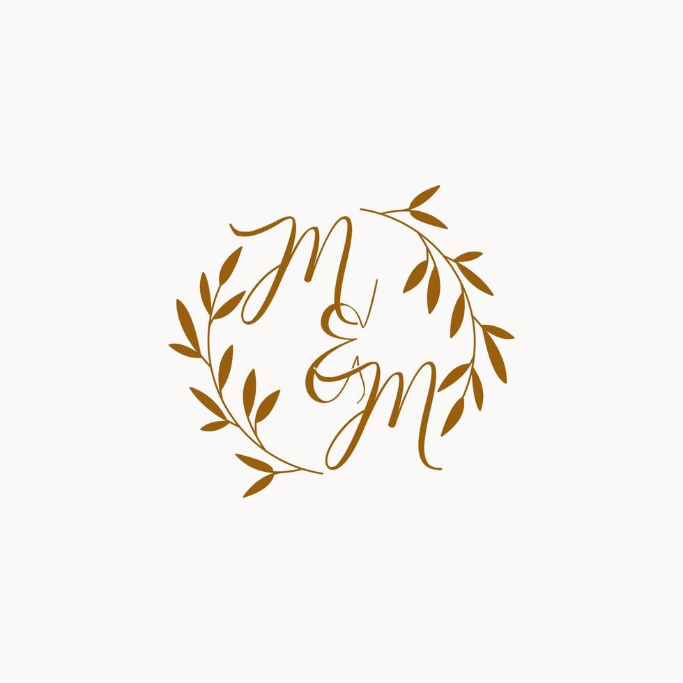 MM initial wedding monogram logo vector