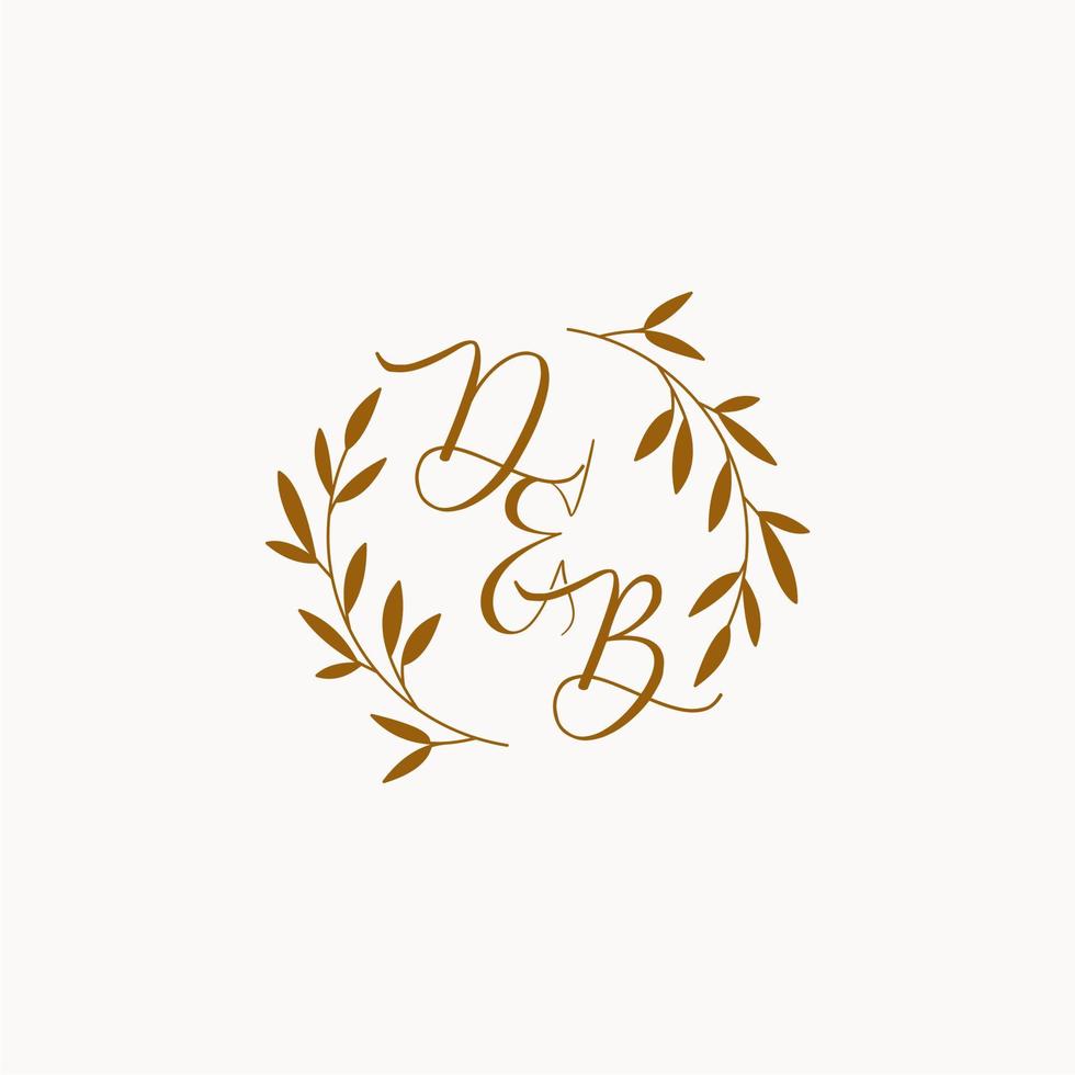 DB initial wedding monogram logo vector