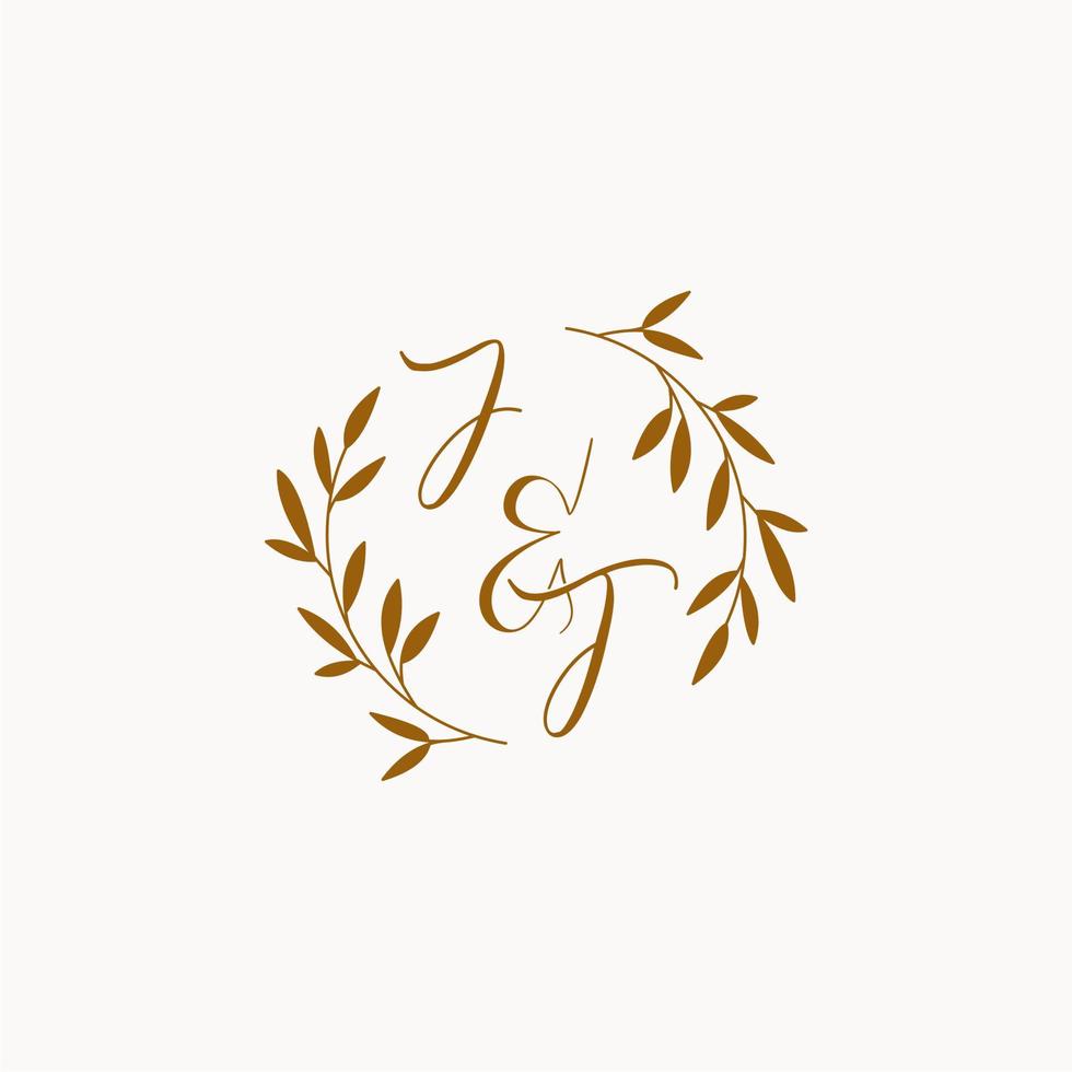 JT initial wedding monogram logo vector