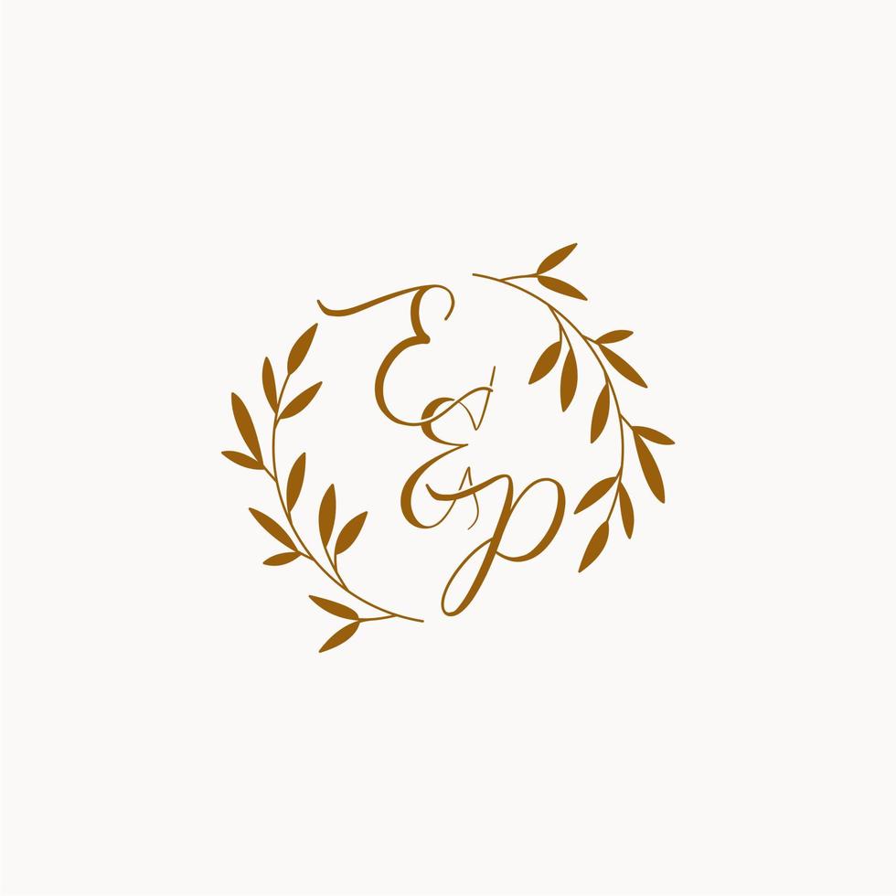 EP initial wedding monogram logo vector