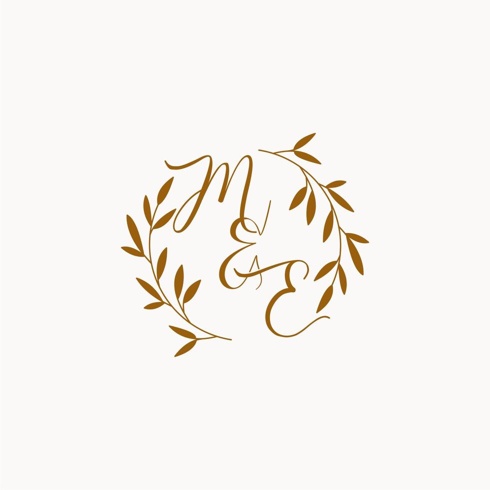 mi logotipo de monograma de boda inicial vector