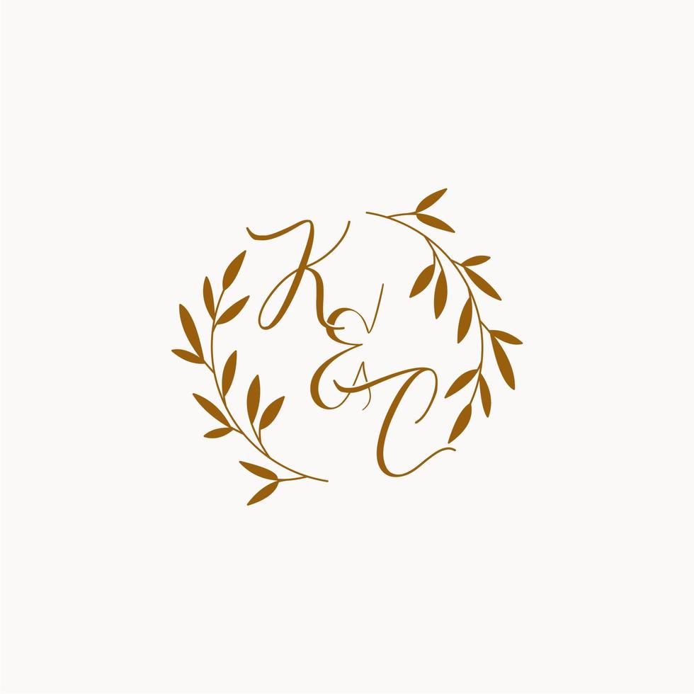 KC initial wedding monogram logo vector