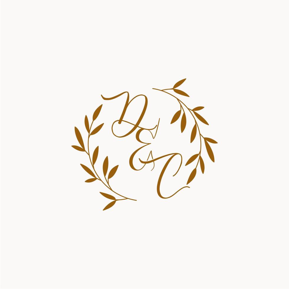 DC initial wedding monogram logo vector
