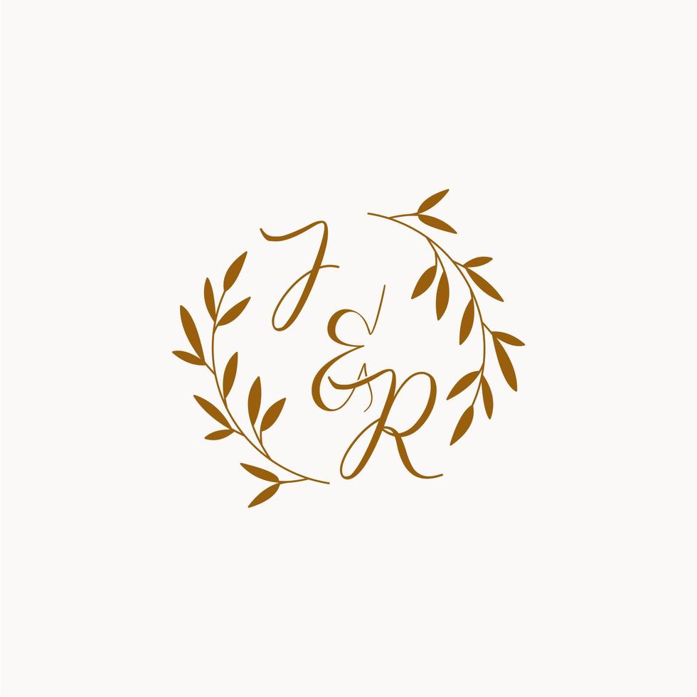 JR initial wedding monogram logo vector