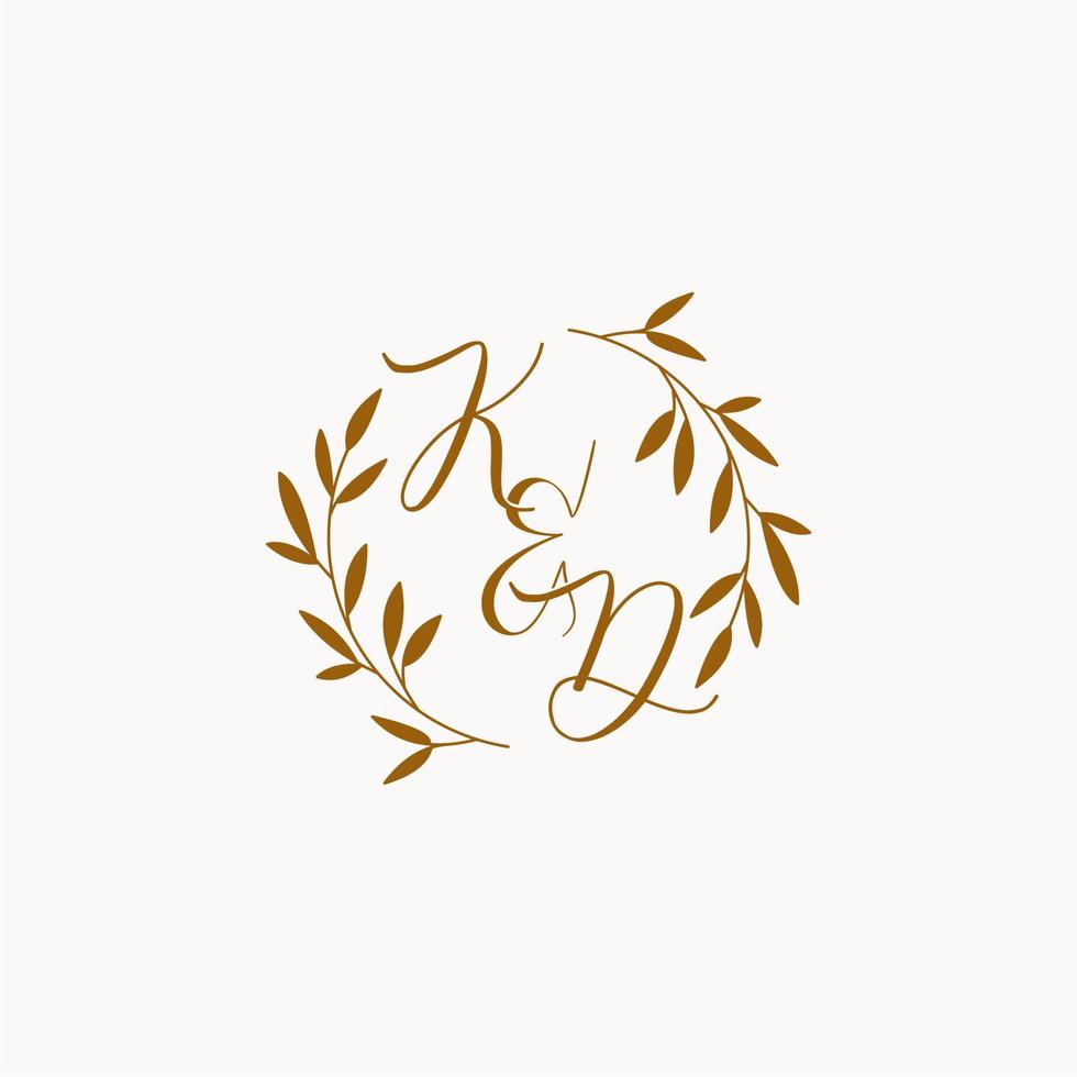 KD initial wedding monogram logo vector