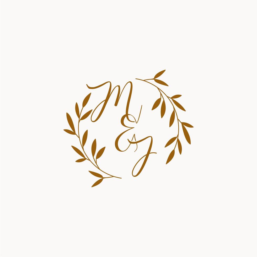 MJ initial wedding monogram logo vector