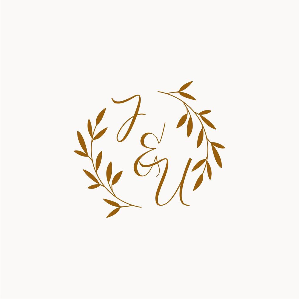 JU initial wedding monogram logo vector