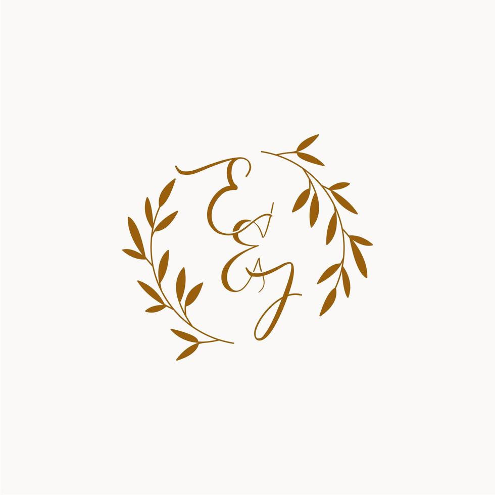 EJ initial wedding monogram logo vector