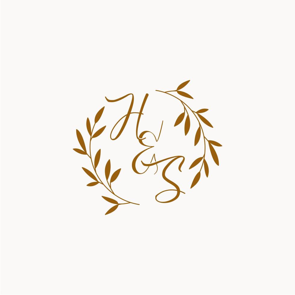 HS initial wedding monogram logo vector