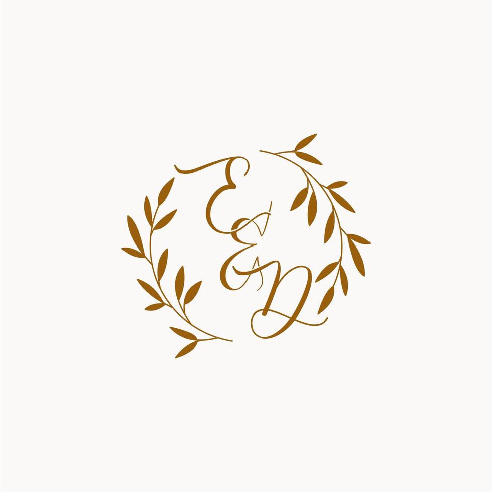 ED initial wedding monogram logo vector