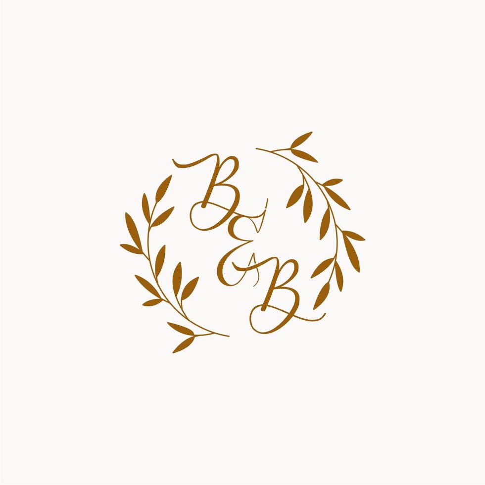 logotipo de monograma de boda inicial bb vector