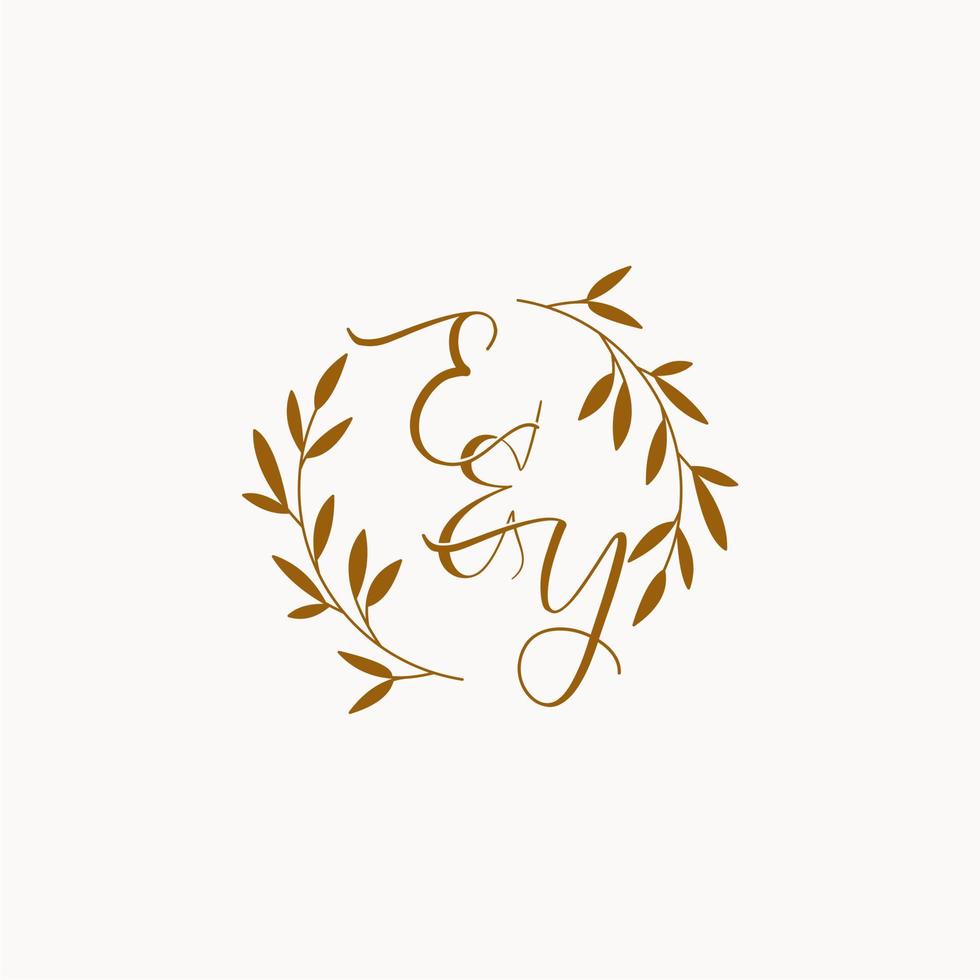 EY initial wedding monogram logo vector