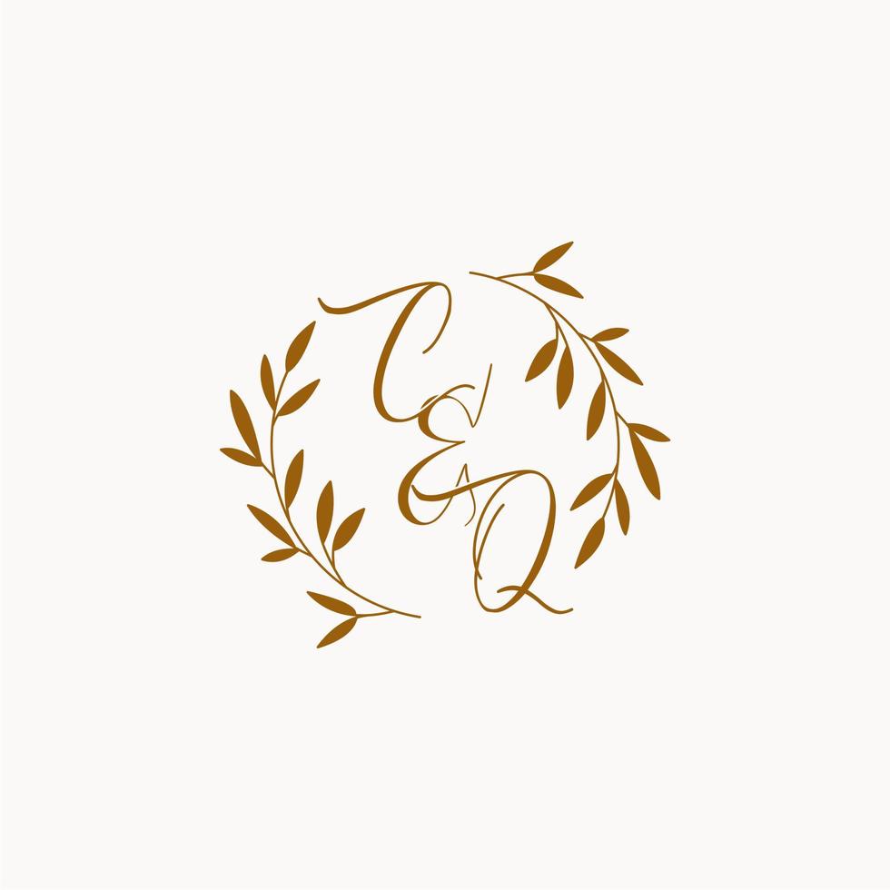 CQ initial wedding monogram logo vector