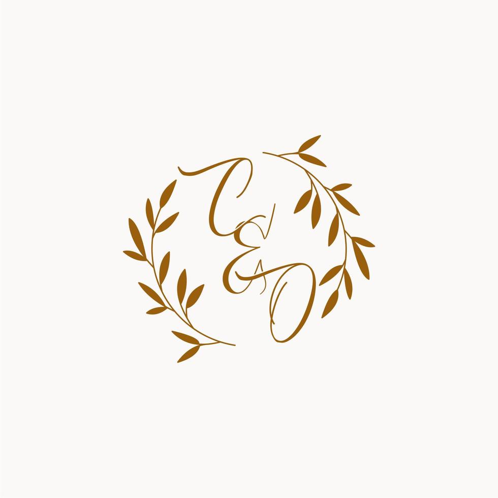 CO initial wedding monogram logo vector