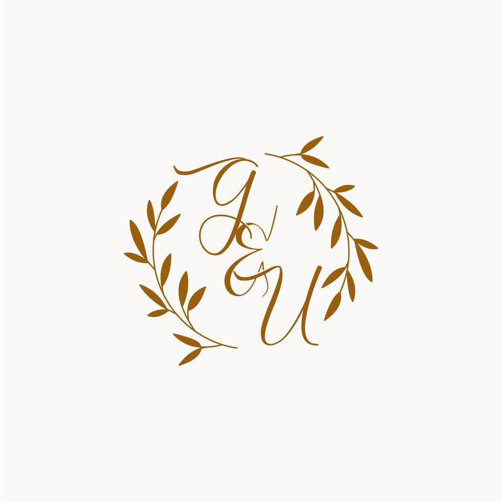 GU initial wedding monogram logo vector