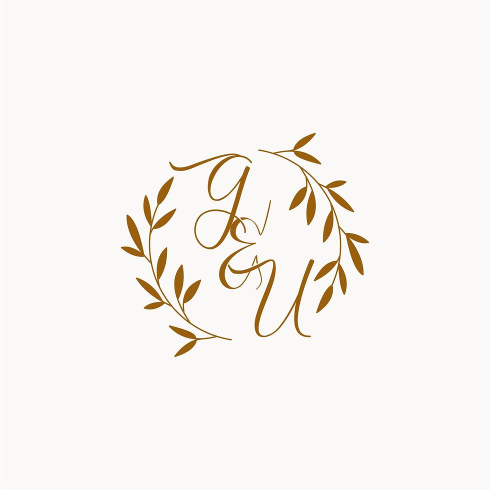 GU initial wedding monogram logo vector