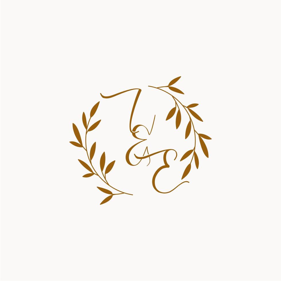 IE initial wedding monogram logo vector