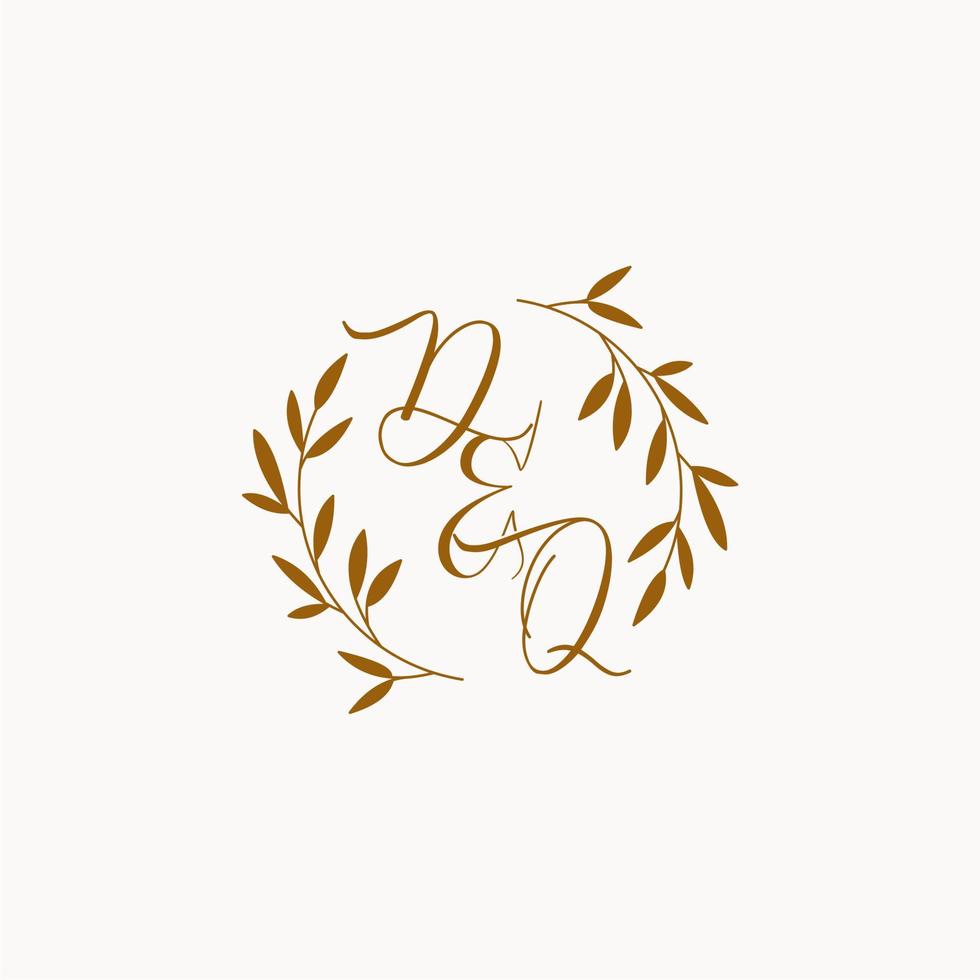 DQ initial wedding monogram logo vector