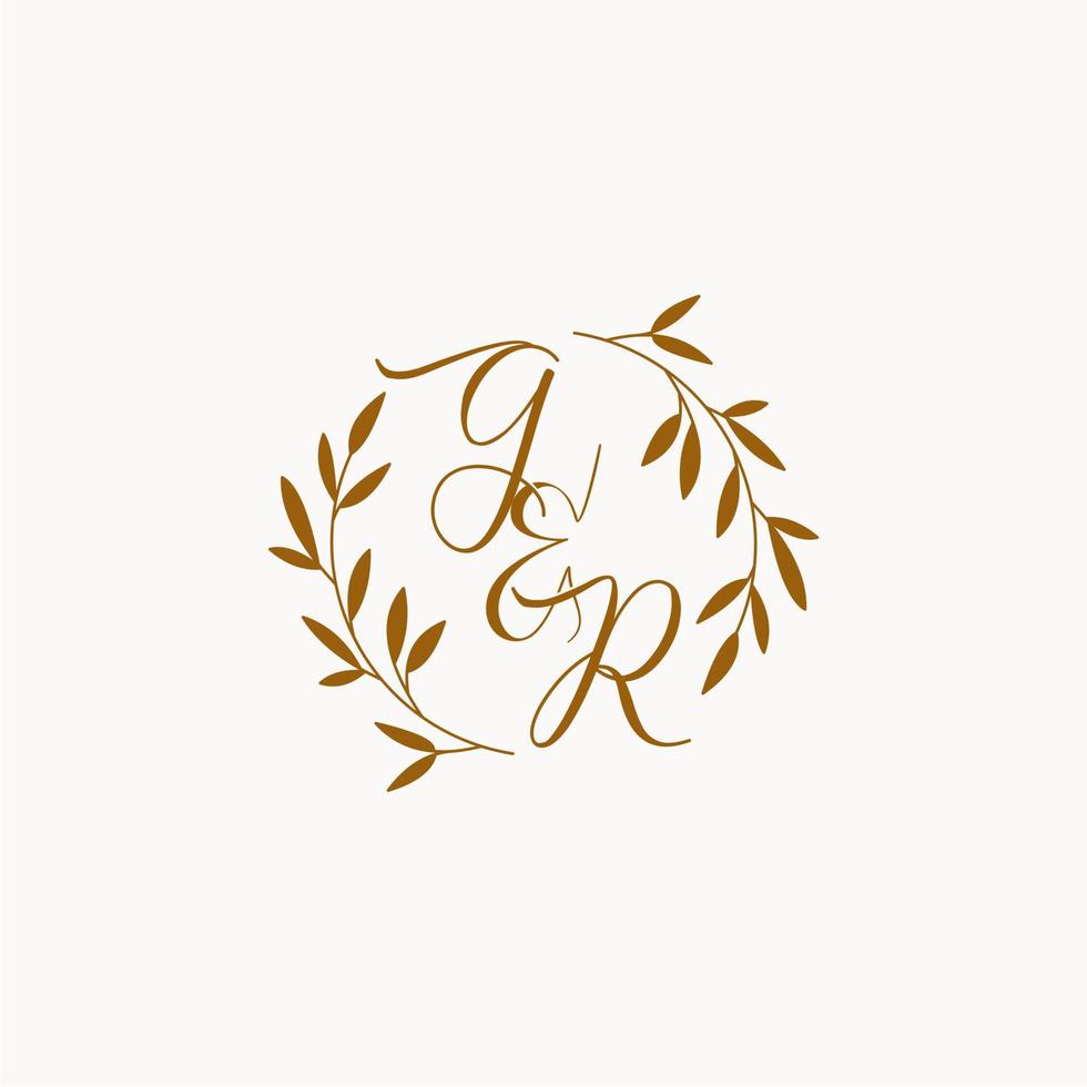 GR initial wedding monogram logo vector