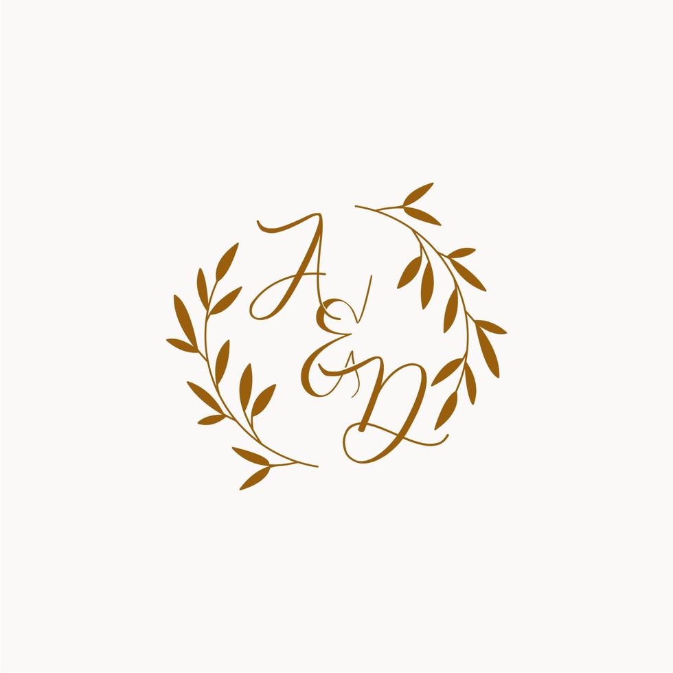 AD initial wedding monogram logo vector