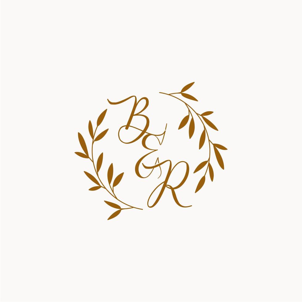 BR initial wedding monogram logo vector