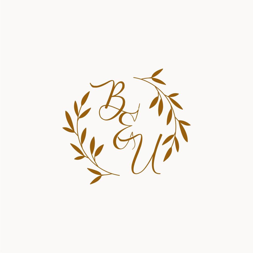 BU initial wedding monogram logo vector