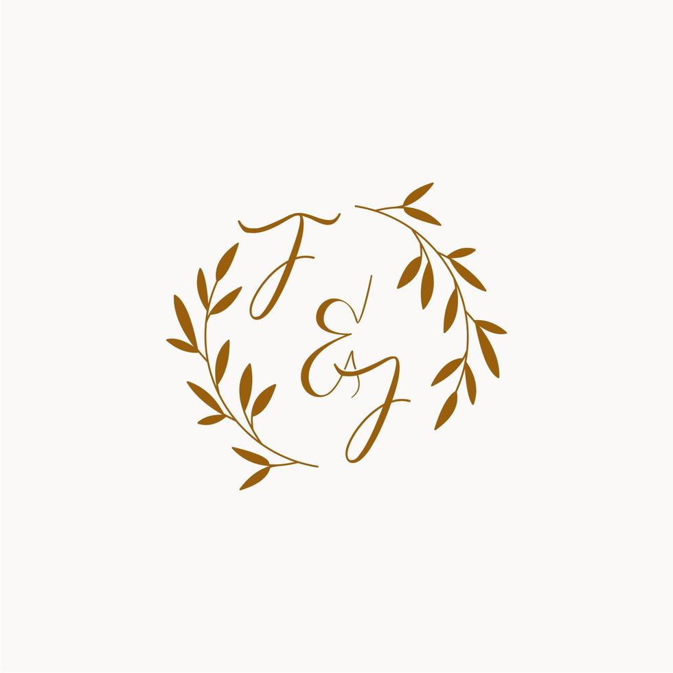 FJ initial wedding monogram logo vector