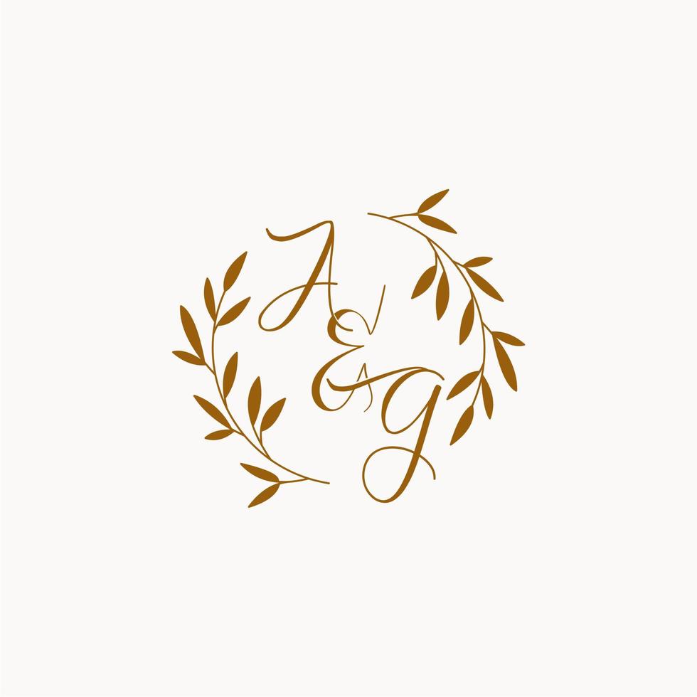 AG initial wedding monogram logo vector