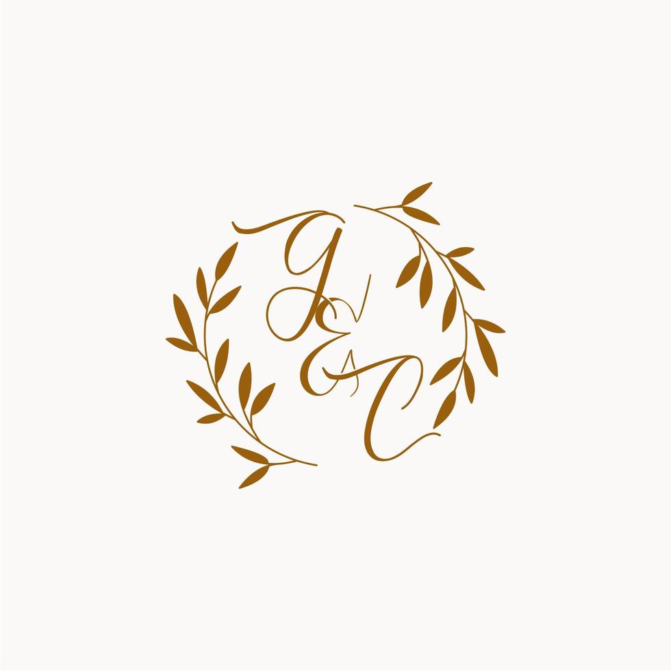 logotipo inicial del monograma de la boda gc vector