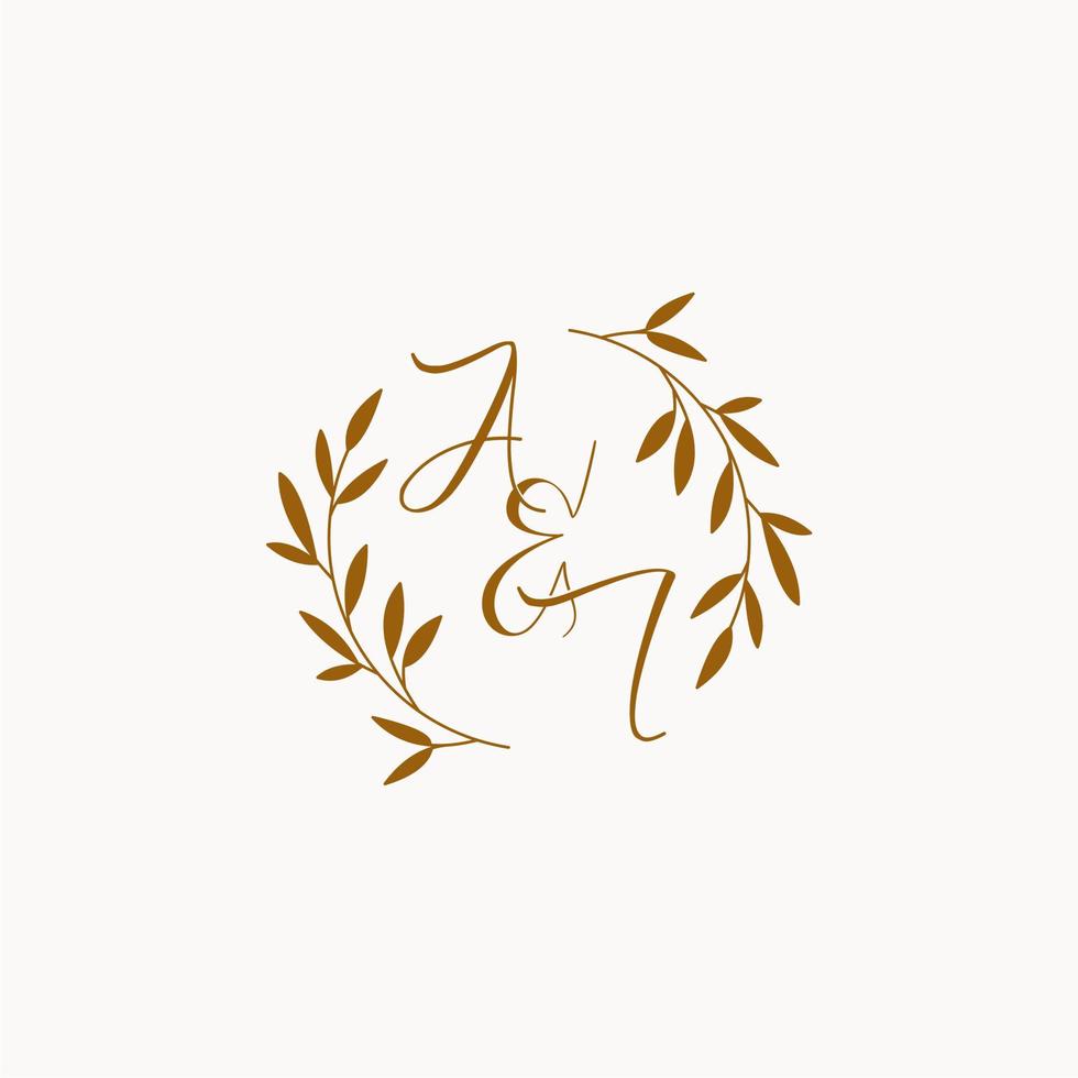 logotipo de monograma de boda inicial de ai vector