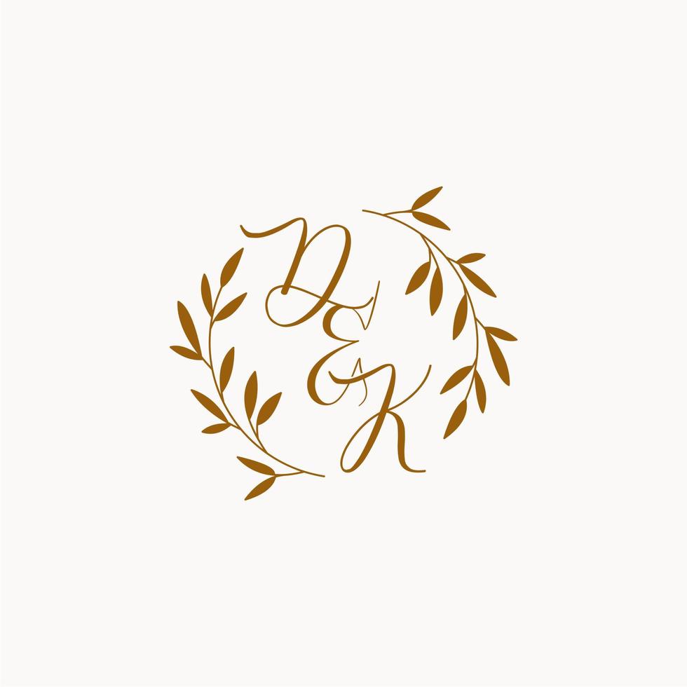 DK initial wedding monogram logo vector