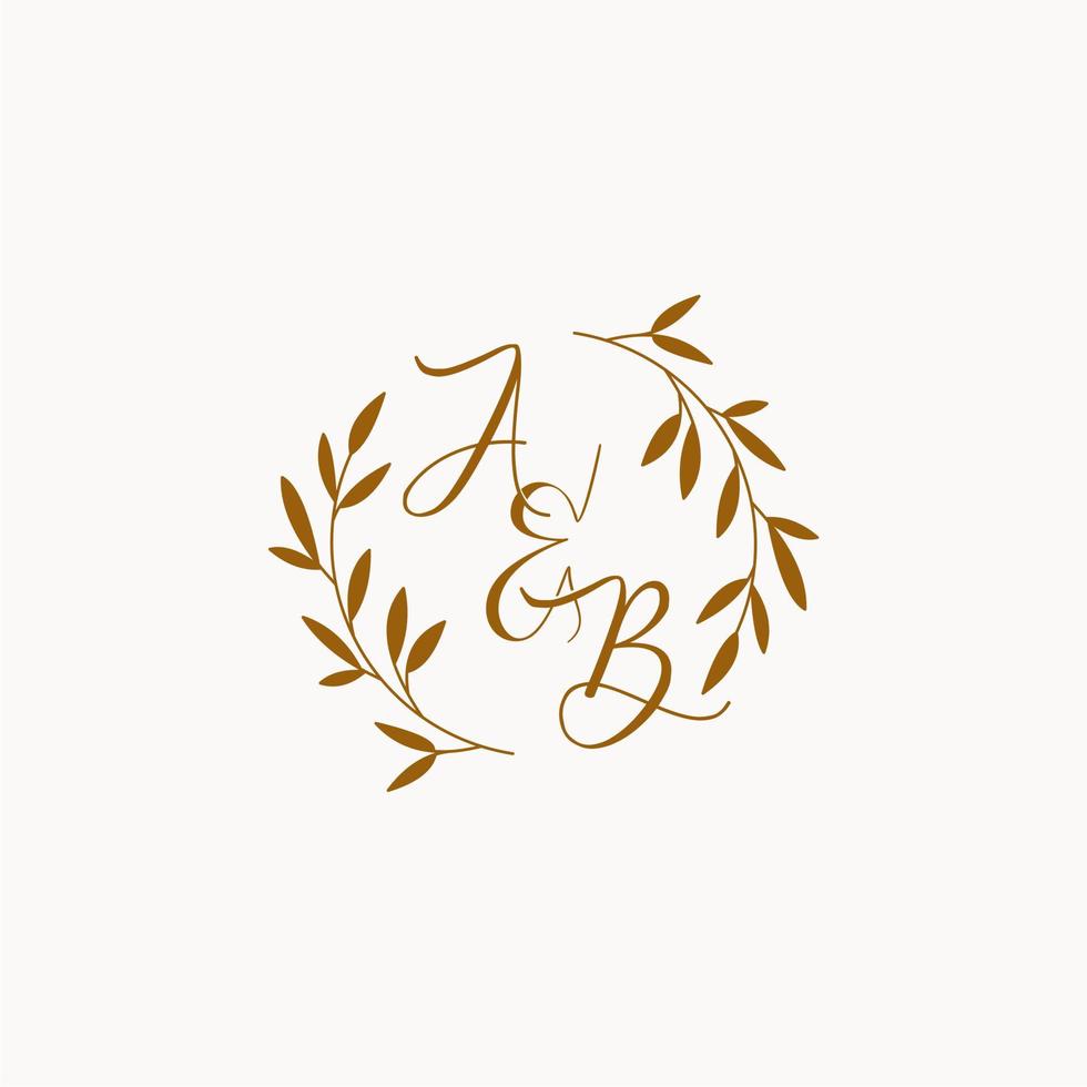 AB initial wedding monogram logo vector