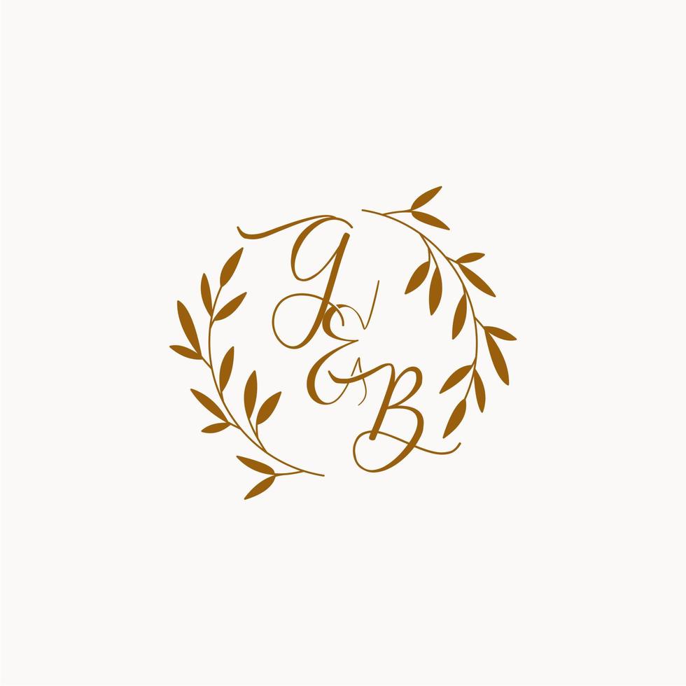 GB initial wedding monogram logo vector