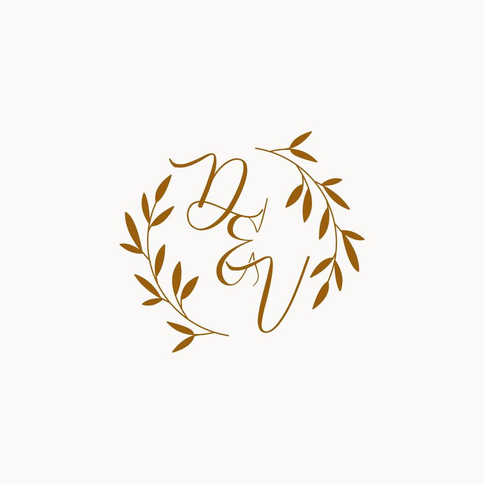 DV initial wedding monogram logo vector