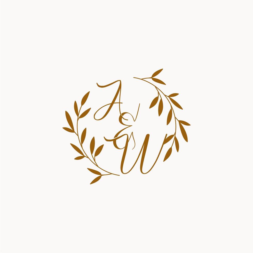 AW initial wedding monogram logo vector