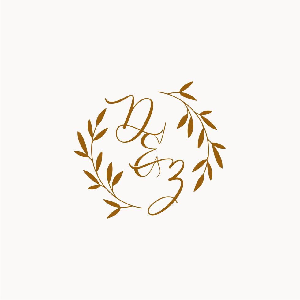 DZ initial wedding monogram logo vector