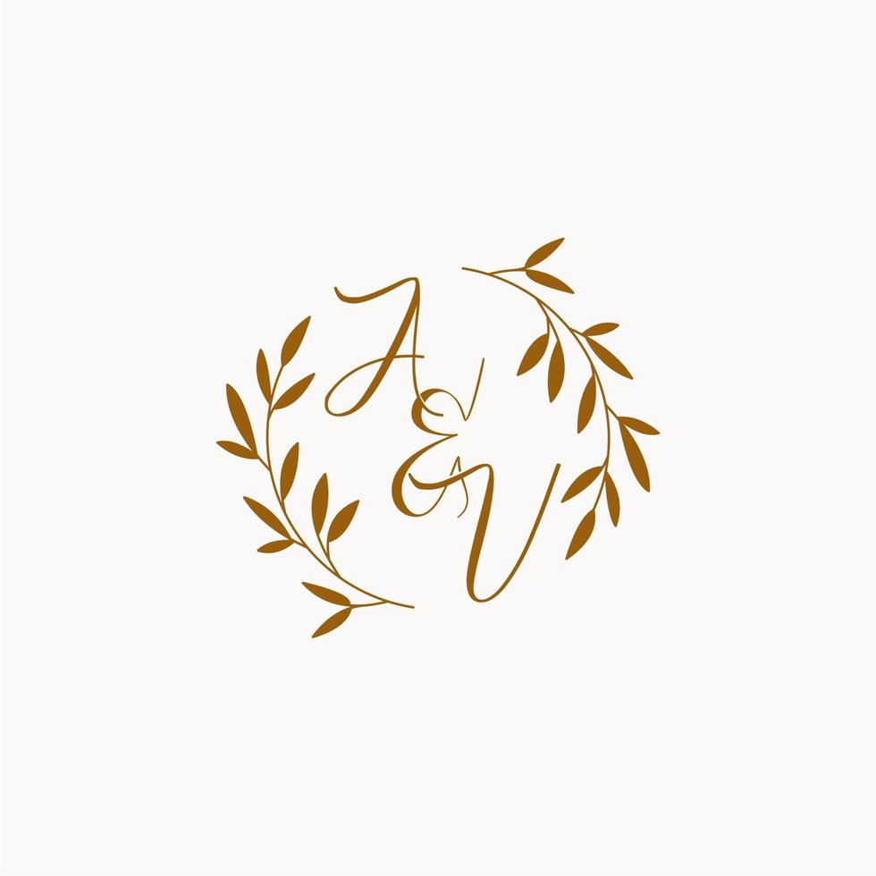 AV initial wedding monogram logo vector