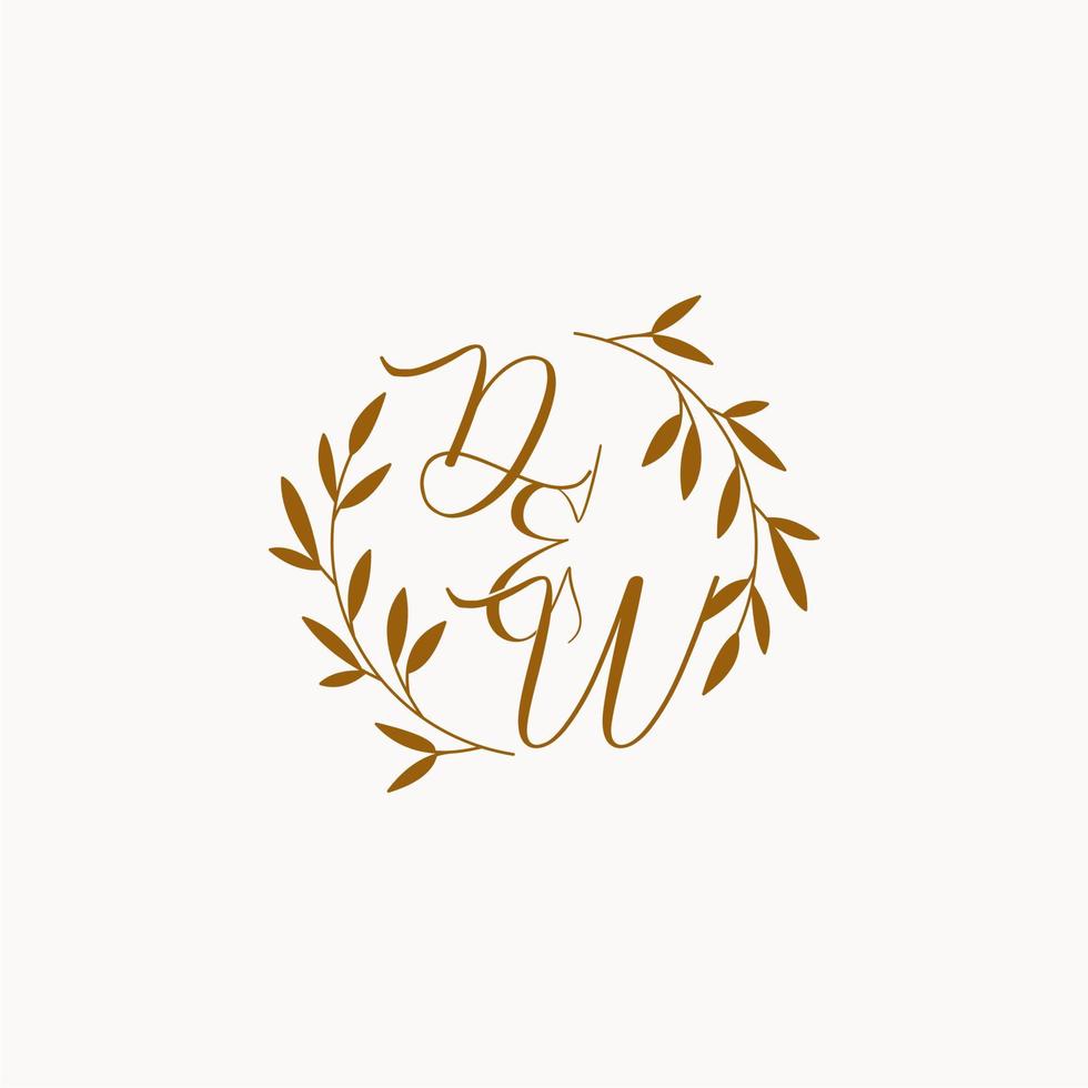 logotipo de monograma de boda inicial de dw vector