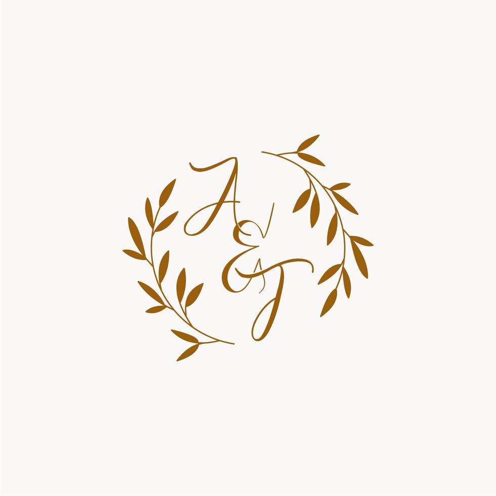 AT initial wedding monogram logo vector