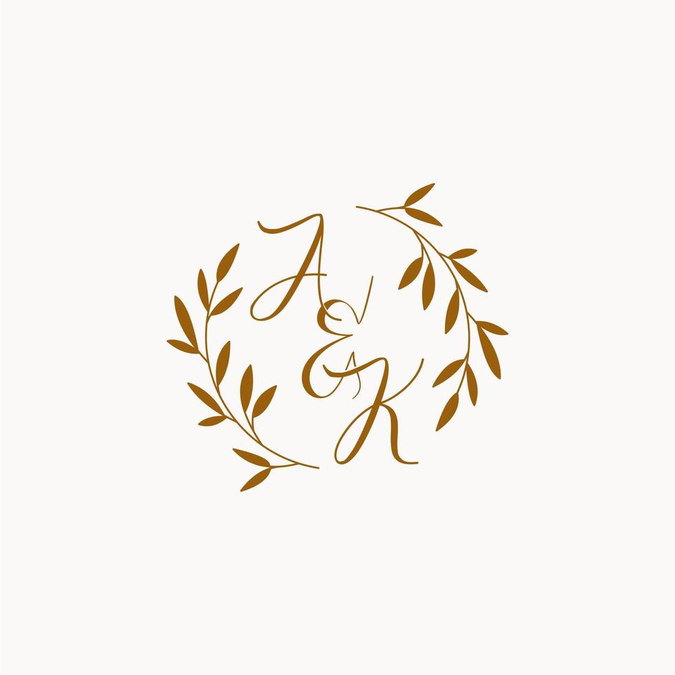 AK initial wedding monogram logo vector