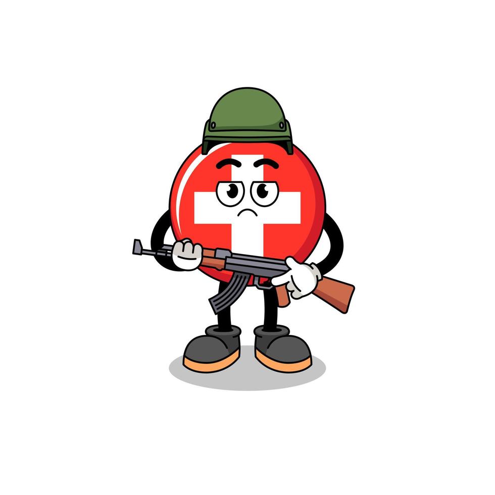 Cartoon of switzerland soldier vector