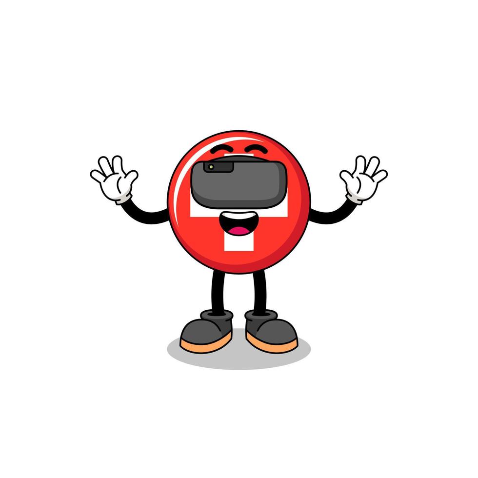 Illustration of switzerland with a vr headset vector