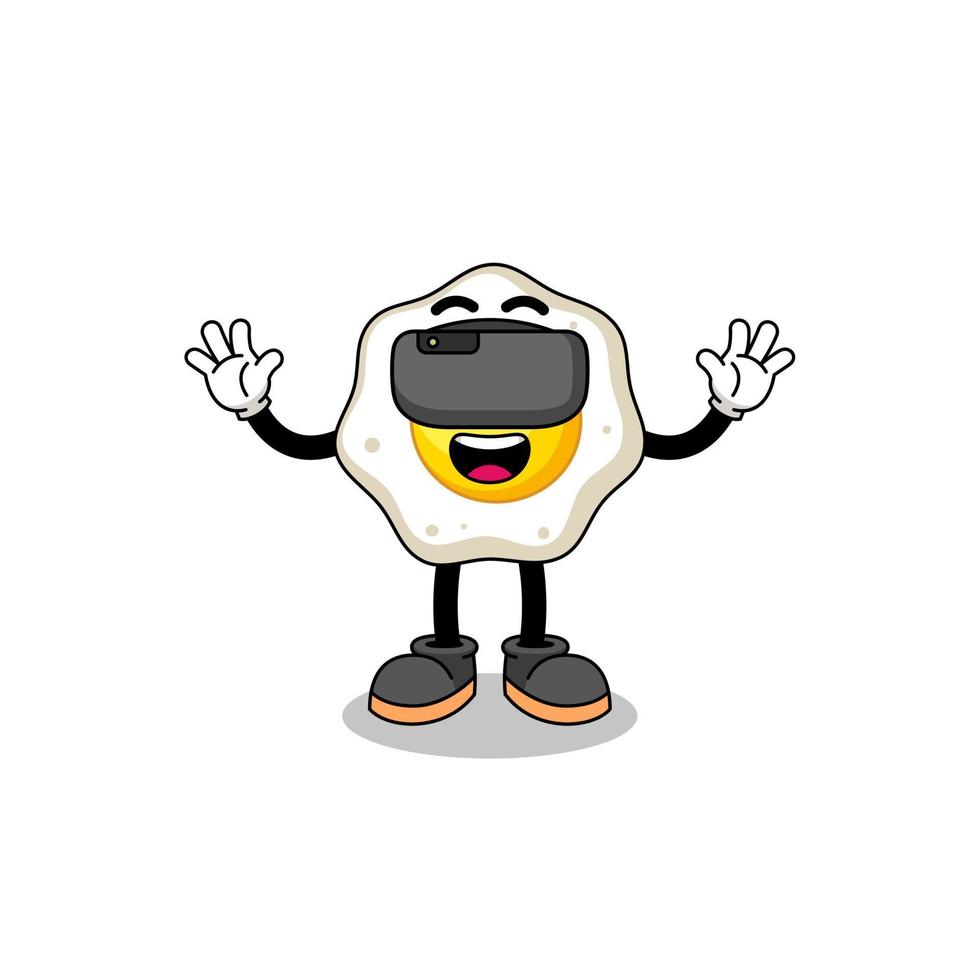 Illustration of fried egg with a vr headset vector