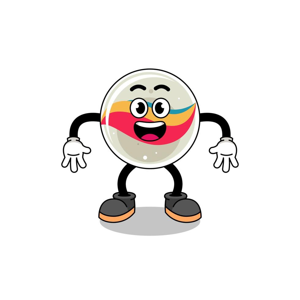 marble toy cartoon with surprised gesture vector