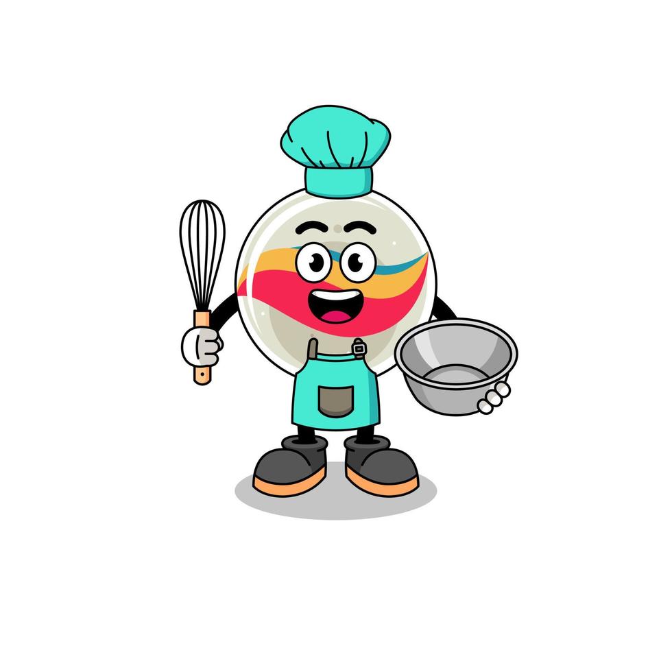 Illustration of marble toy as a bakery chef vector