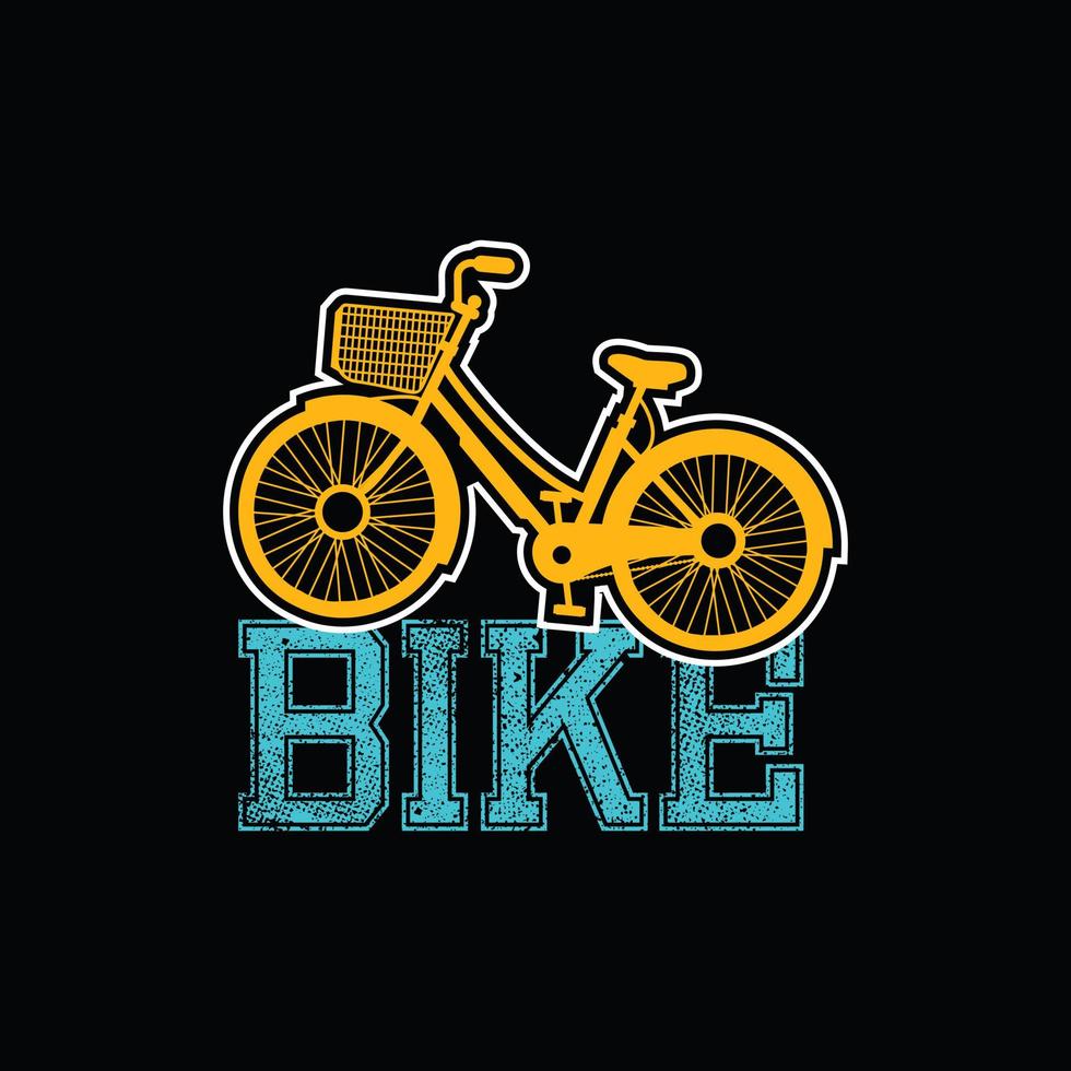 diseño de camiseta de vector de bicicleta. diseño de camiseta de bicicleta. se puede utilizar para imprimir tazas, diseños de pegatinas, tarjetas de felicitación, afiches, bolsos y camisetas.