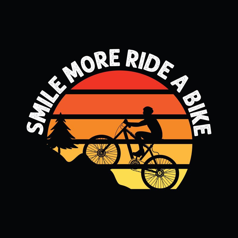 smile more ride a bike vector t-shirt design. Bicycle t-shirt ...