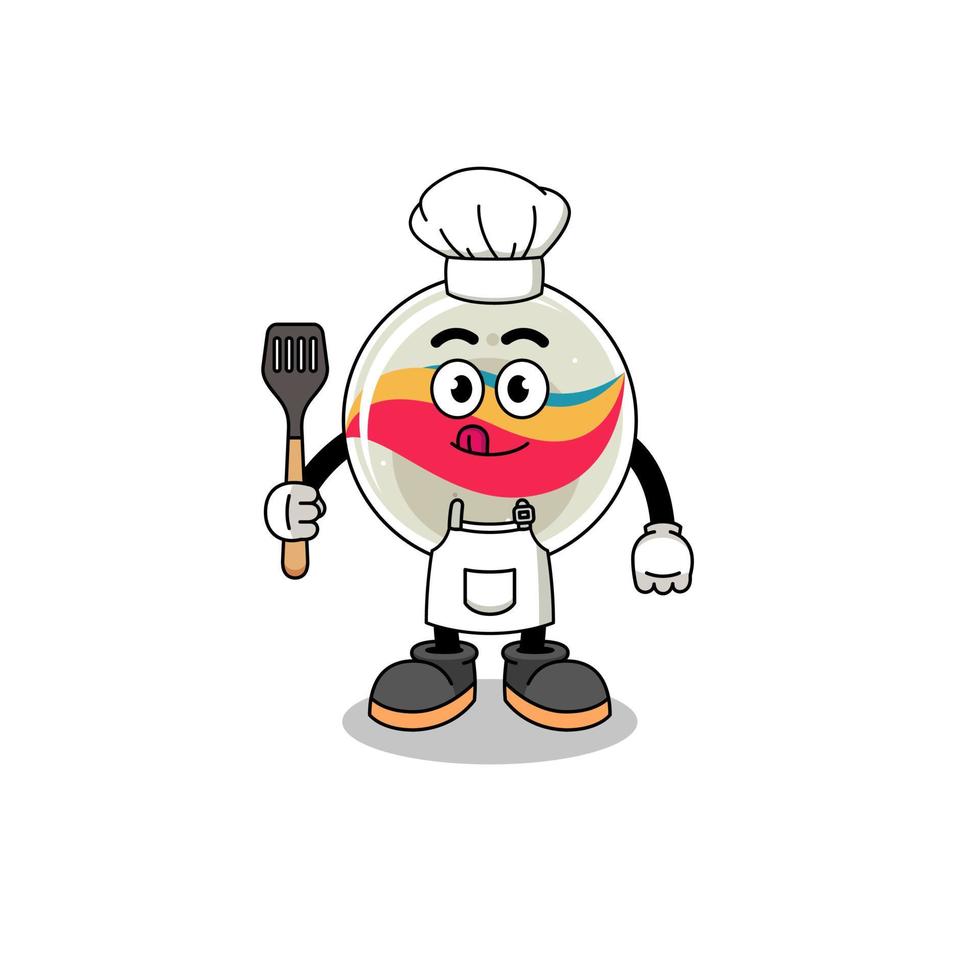 Mascot Illustration of marble toy chef vector