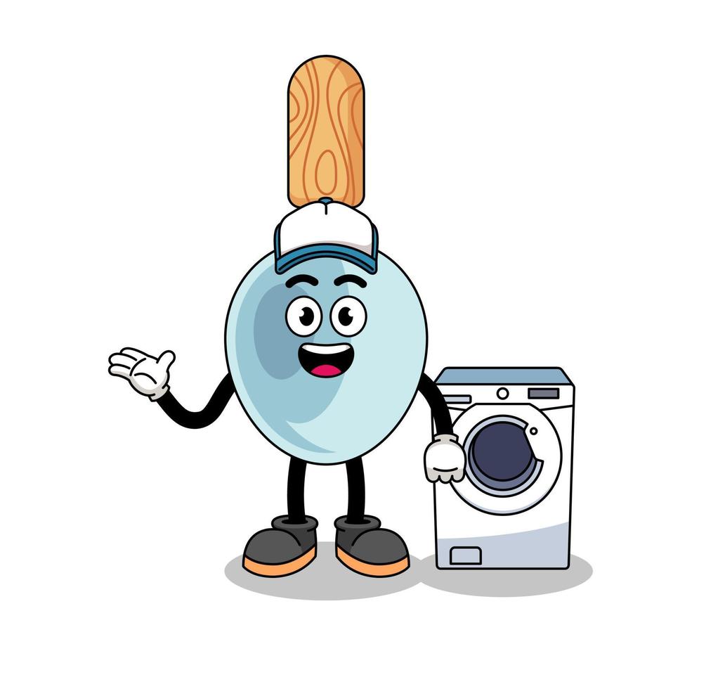 cooking spoon illustration as a laundry man vector